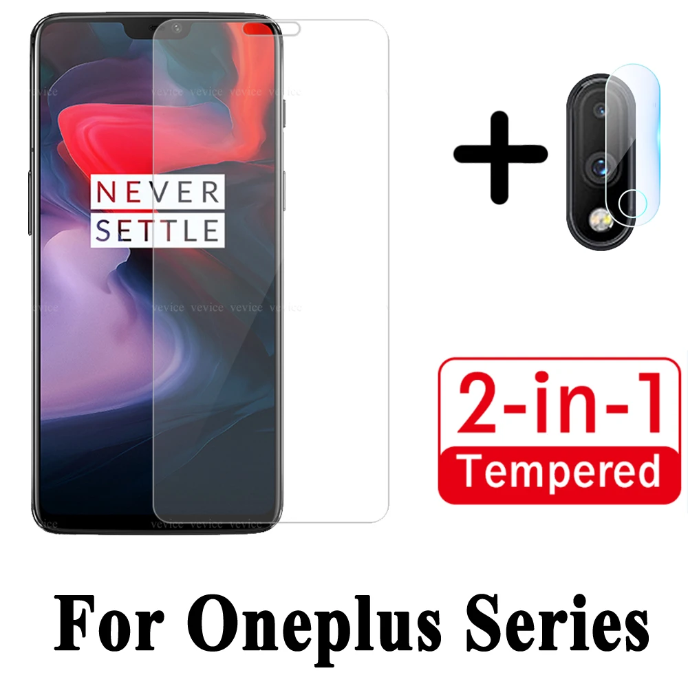 

2 in 1 Screen Protector For OnePlus 6 7t Full Cover Anti-Scratch Camera Lens Tempered Glass For oneplus 1+7 1+6t 1+6 1+5t 1+5