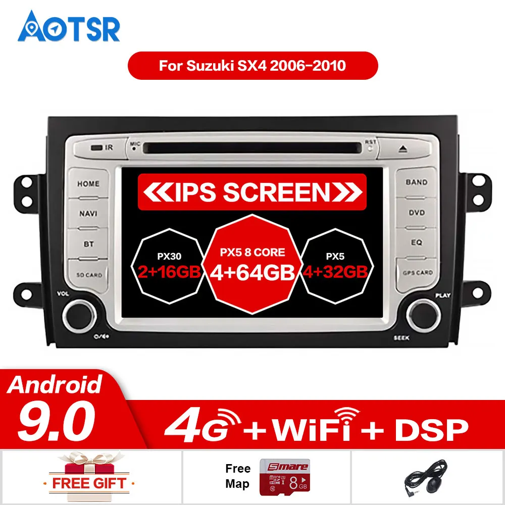 Clearance Car Multimedia System Android 9.0 9.1 Car DVD Player For SUZUKI SX4 2006-2012 car radio recorder GPS navigation car video player 16
