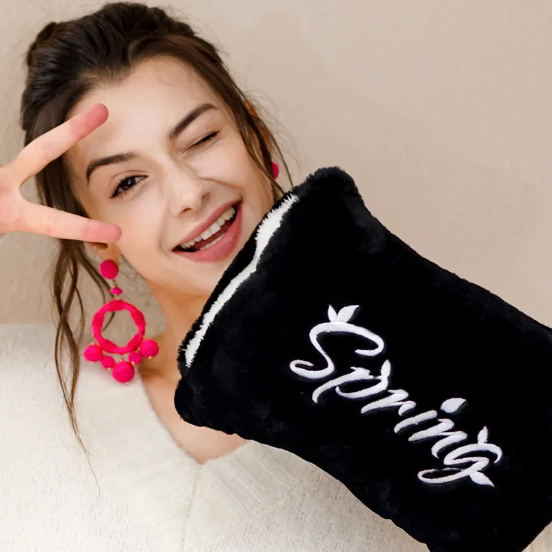 Home Lettered Bagging Hot Water Bag Hand Warmer Water And Electricity Separation Explosion-Proof Washable Safe Thick Plush Coat