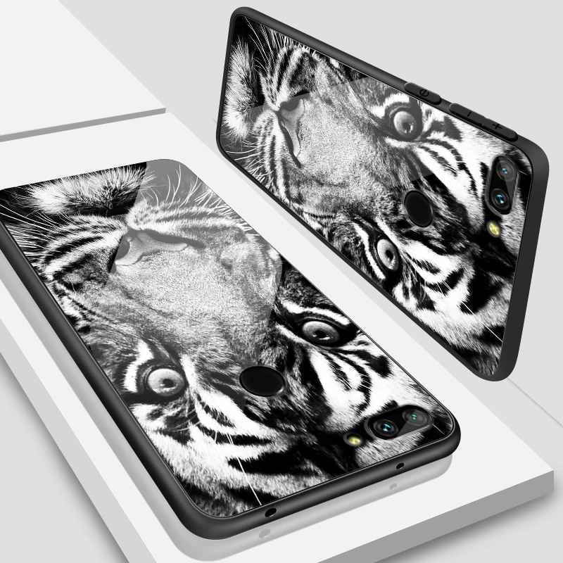 W306 Для Huawei Honor 6X 7A 7C 7X 8A 8X9 облегченное закаленное стекло Чехлы Y6 Y9 Y7 премьер-профессионал Magic2 Бампер Дизайн киска задняя крышка - Цвет: W306