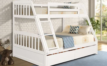 

Wood Bed Bottom Bunk Adult High And Low Double Child Fashion Simple Space-saving Twin Bed Bed With Two Storage Drawers