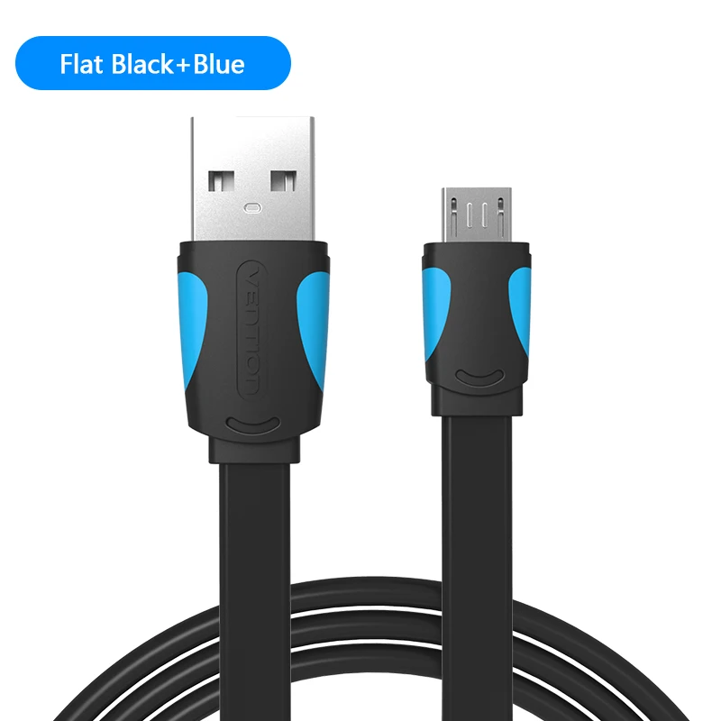 Vention Micro USB кабель Быстрая зарядка USB кабель для передачи данных для samsung Xiaomi LG планшет Android мобильный телефон usb зарядный шнур USB кабель - Цвет: Flat Black