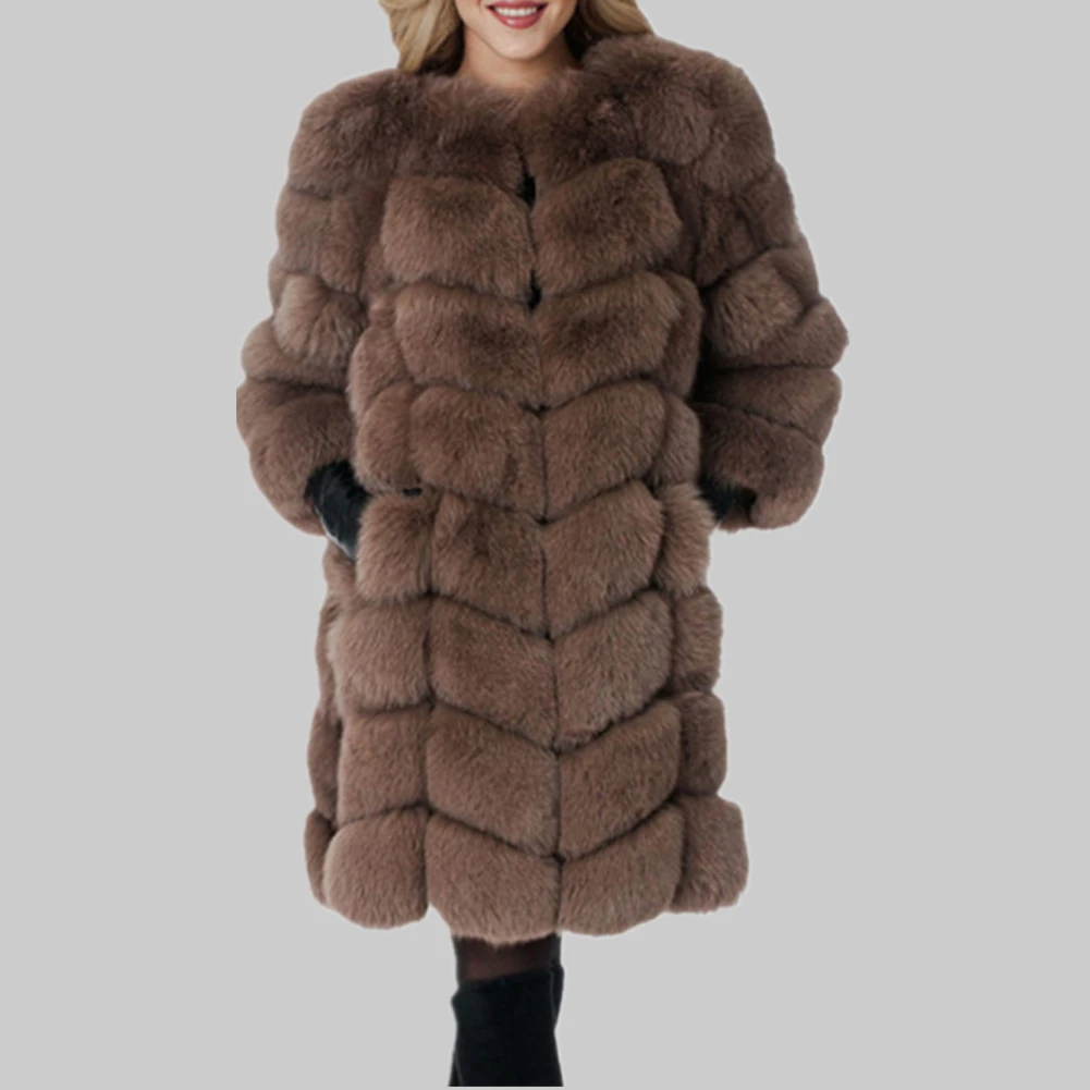 Lisa Colly Women Winter Import Long Sleeve Fur Coats Jackets Thick Faux Coat Fox For Jacket Outwear | Женская одежда