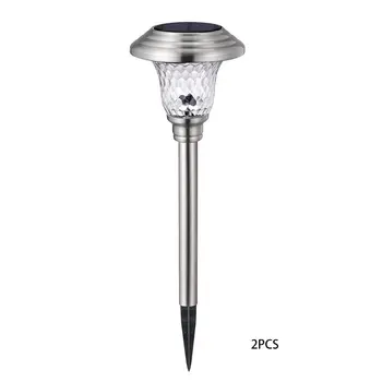 

Solar Lawn Light Outdoor Waterproof Stainless Steel Glass Led Garden Landscape Light Ground Plug Light