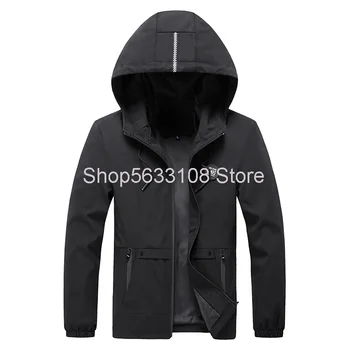 

Sports Coat Male Jacket With Hat Autumn Big Size Thin Section Running Windproof Top