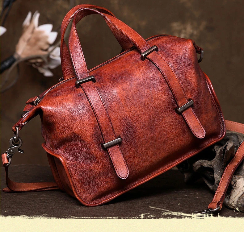 Ladies Genuine Leather Shoulder Bag Large Capacity Vintage Women's Handbags Luxury Hobos Design Women Business Trip Big Tote Bag