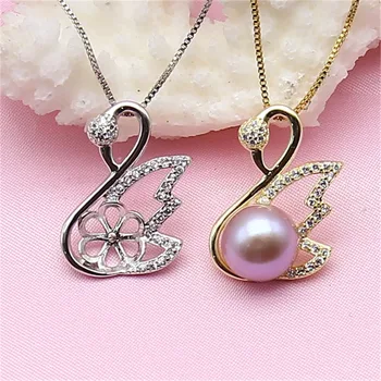 

Pendant Fitting Pearl Accessories 925 Silver Ring Jewelry DIY No Pearl no chain Free Shipping