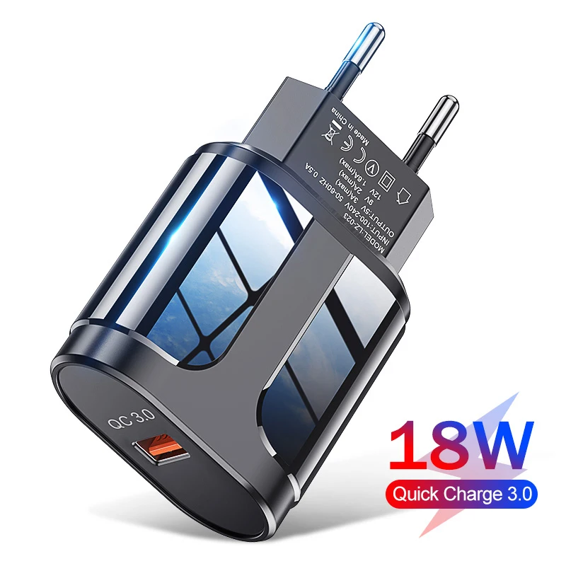 18 Вт Быстрая зарядка мобильный телефон зарядное устройство QC 3 0 4 EU US вилка