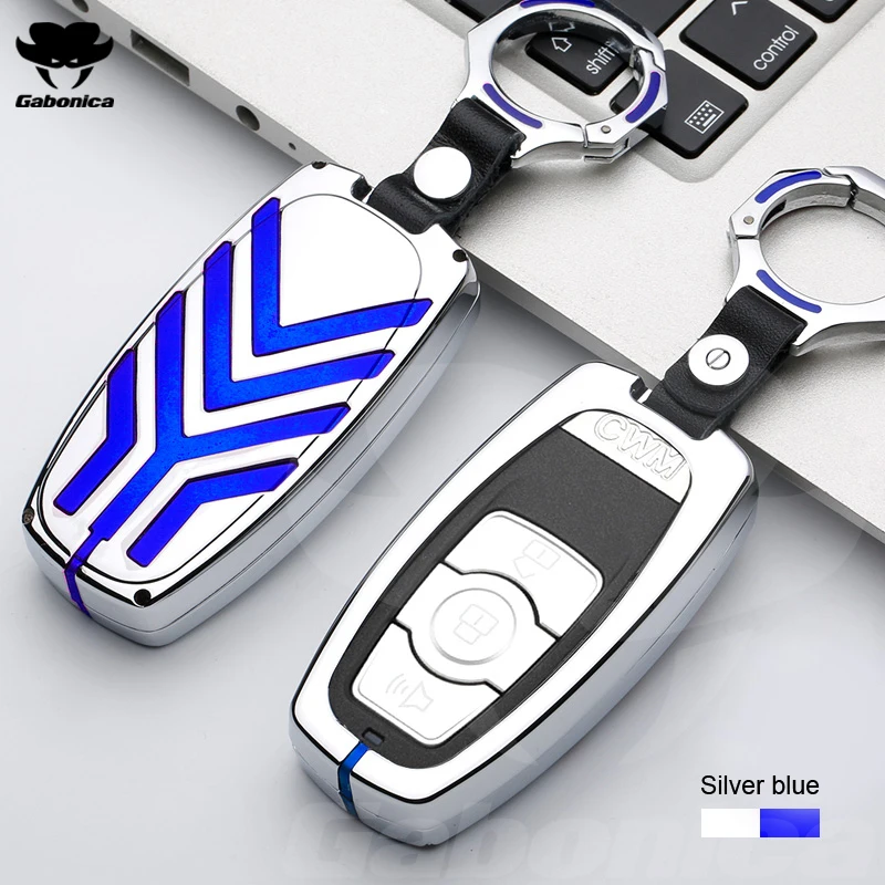 

New Zinc alloy Leather Car Key Case For The Great Wall Haver H6 Car Key Bag key chain Remote Control Case Buckle Car Accessories