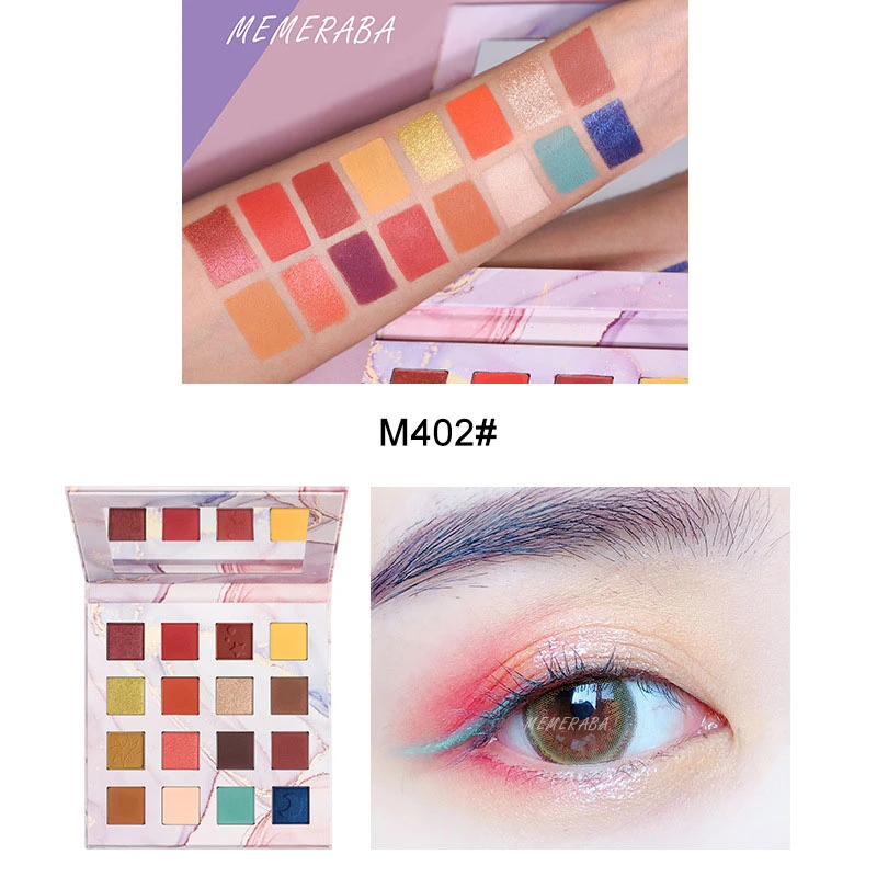 Memeraba ブランド 16 色シマーアイシャドウパレットのマットグリッターアイ着やすいメイクアップ赤 青化粧品 Aliexpress Beauty Health