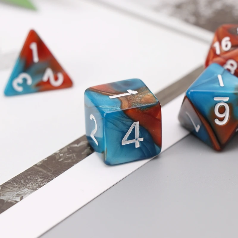 11 шт. D4 D6 D8 D10 D12 D20 двухсторонние кубики для RPG DND D& D набор для настольных игр