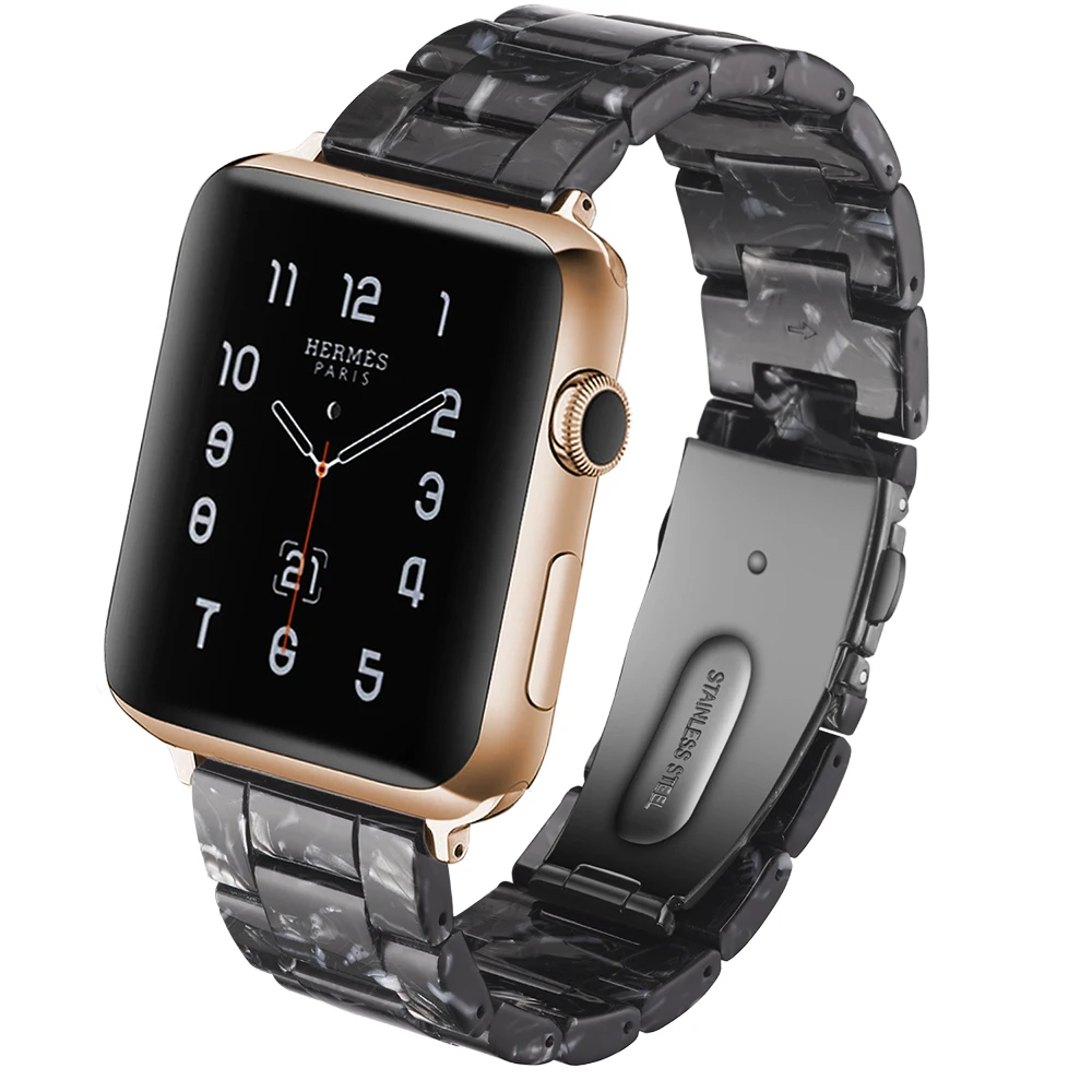 Ювелирный Браслет из полимерного материала, черепаховый ремешок для Apple Watch, ремешок 38 мм, 40 мм, 42 мм, 44 мм для Apple iWatch, ремешок серии 2, 3, 4, 5