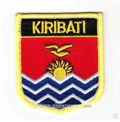 KIRIBATI Национальный флаг щит вышивка патч значок по всему миру 6*7 см Корея Ливан Малайзия Мексика лития Марокко непальский - Цвет: KIRIBATI