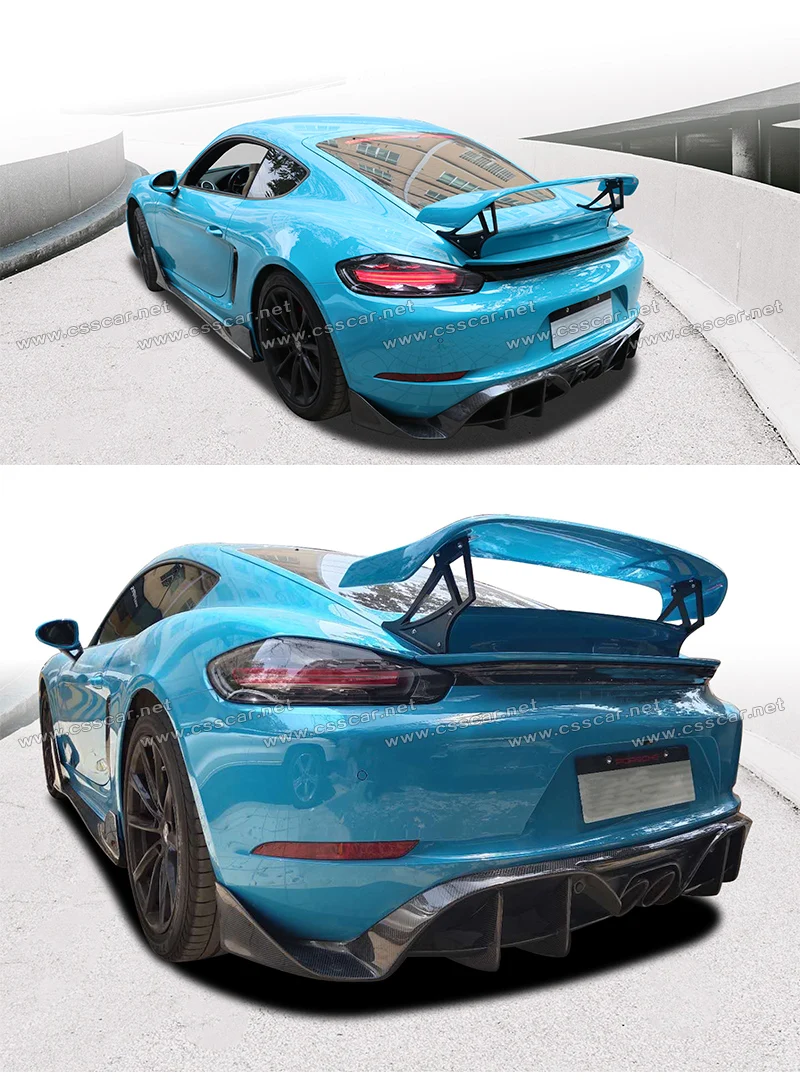 Задний спойлер из углеродного волокна для губ, подходит для Porsche 718 Cayman Boxster Base S Coupe, Защита бампера автомобиля DP style
