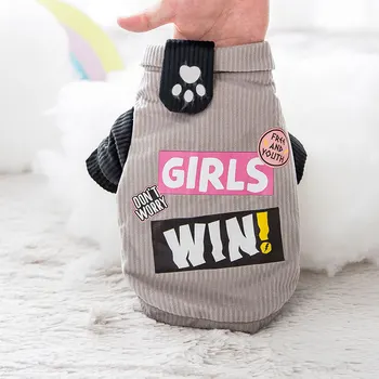 

Letter Cotton Coat Jacket Dog Clothes for Dogs Clothing Pet Outfits Thicker Cute Winter Yorkies Print Gary Boy Ropa Para Perro