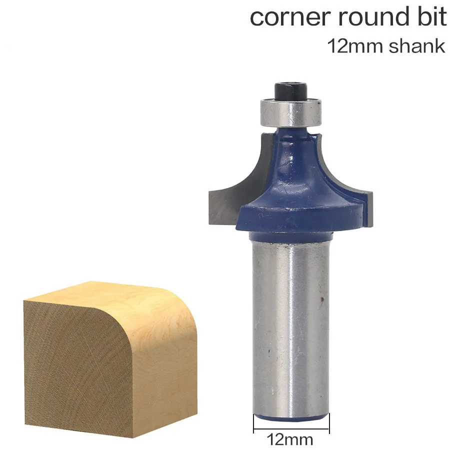 

1pcs 12mm Shank Milling Cutter Woodwork Round Over Edging Router Bit Radius - 12" Shank For Woodworking Tools