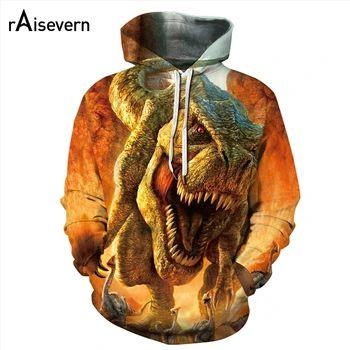 

Raisevern Dinosaur 3D Print Hoodies Women/Men Hooded Sweatshirts Unisex Loose Fitness Hip Hop Sweats Clothes Drop Shipping