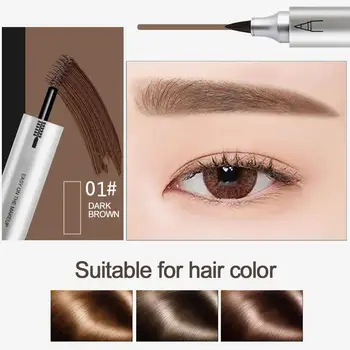 

Double Eyebrow Pen with Brush Toothbrush Head Eyebrow Lasting Multifunctional Makeup Pencil Long Waterproof P4S4