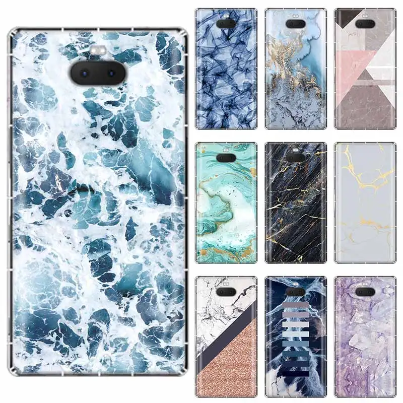 Мраморный эстетический прозрачный силиконовый чехол из ТПУ для Sony Xperia X XA XA1 XA2 XA3 XZ