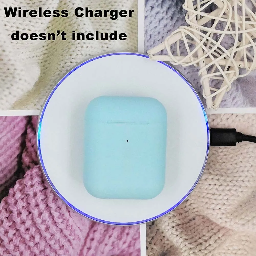 Новинка i12 pro TWS Bluetooth наушники Macaron Цвета всплывающие беспроводные наушники Беспроводная зарядка гарнитура спортивные наушники PK i12 i200 - Цвет: i12pro matte blue