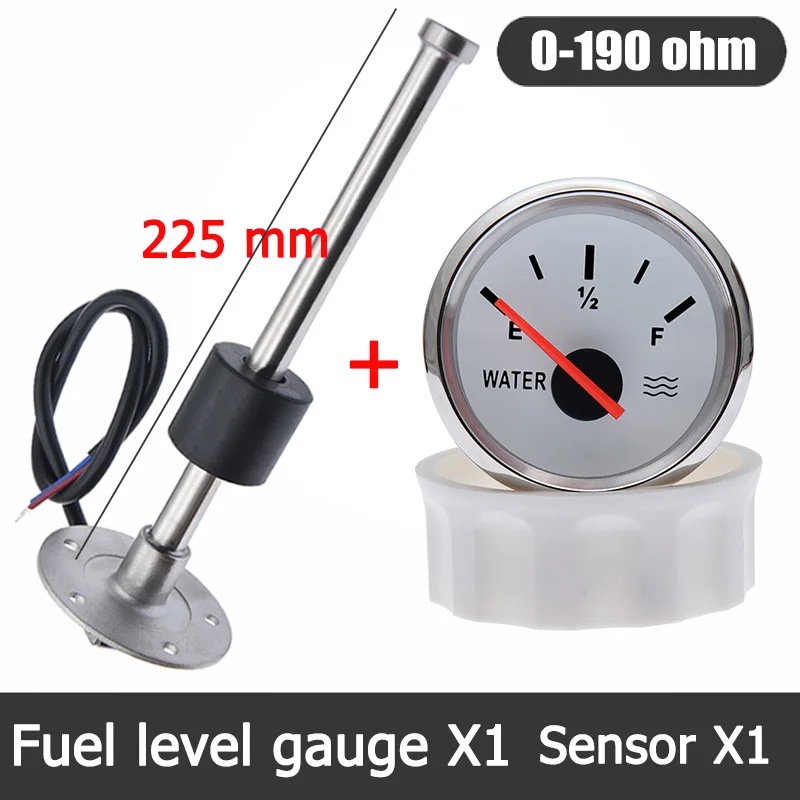 JINGERL Water Level Gauge Met Alarm Licht Waterniveausensor 0-190 Ohm 52mm Waterniveau Tank indicator for Auto RV Camper Boot (Color : With 350mm sensor
