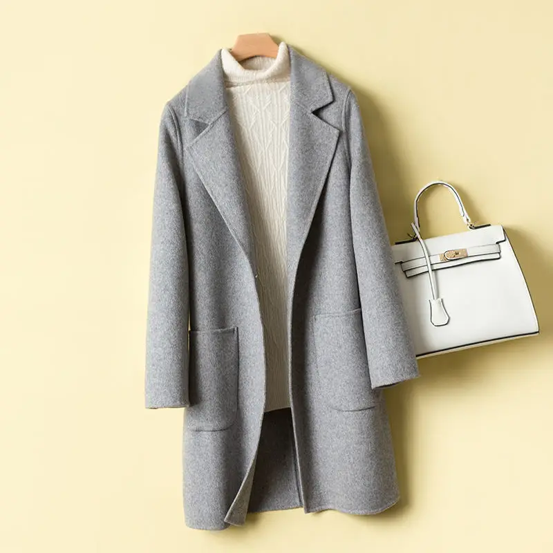Женское шерстяное пальто 2020 короткое накидка женская Свободная куртка женское