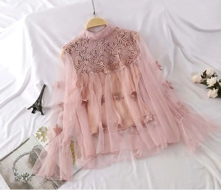 

Unicorn Promotion Cotton Polyester Appliques Solid Full Regular Broadcloth Korean Version 2019 Spring New Mesh Sweet T-shirt