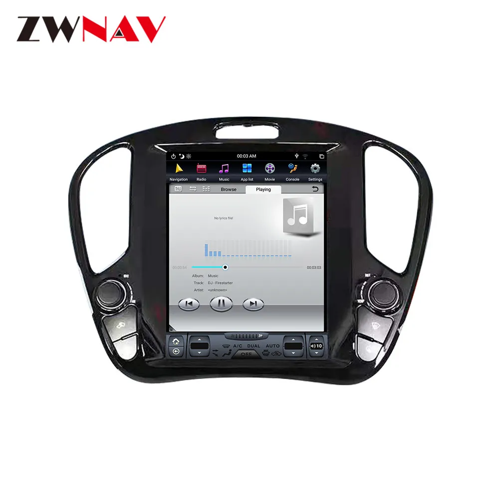 Discount Tesla style 4GB RAM Android 8.1 PX6 Car GPS Navigation For Nissan Juke 2010+Auto head unit Multimedia Player radio tape recorder 12