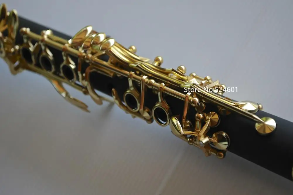 Clarinet Eb Tune 17 Keys Ebony Wood or Bakelite Black and Gold Nickel Plated Good Sounds With Case Accessories Hot Selling