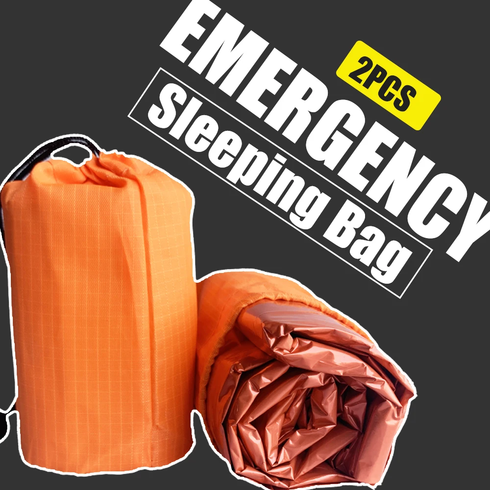 2pcs Emergency Sleeping Bag Use as Emergency Bivy Sack, Survival