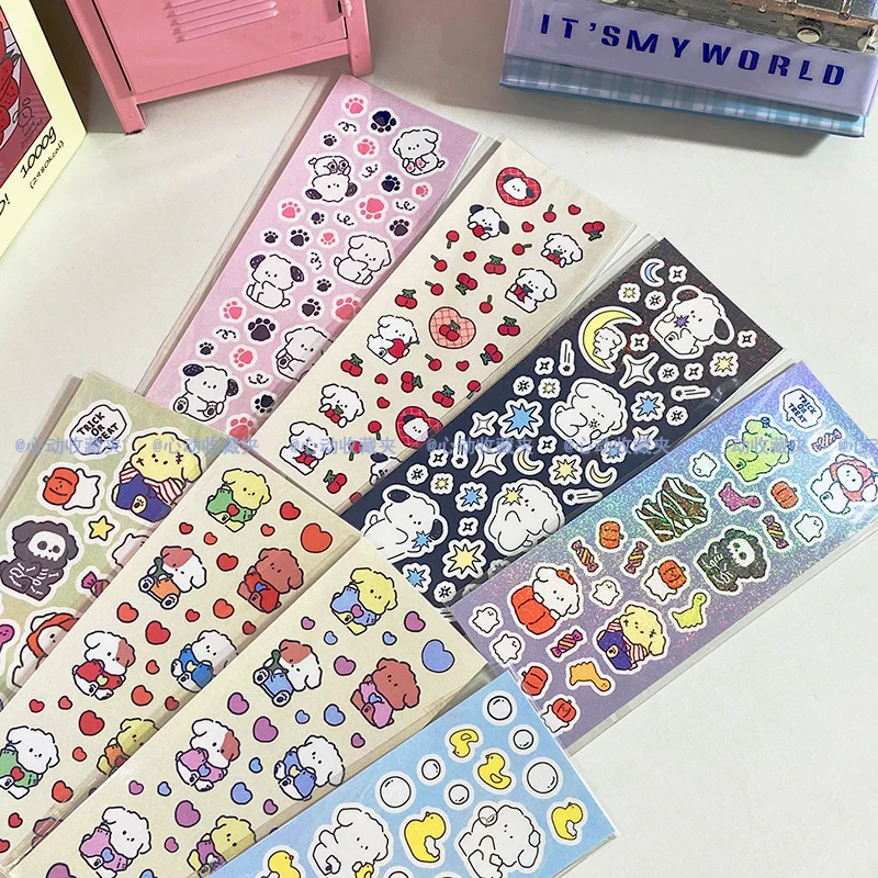 Ins Милая мультяшная собака лазерная наклейка красочный Справочник декорация