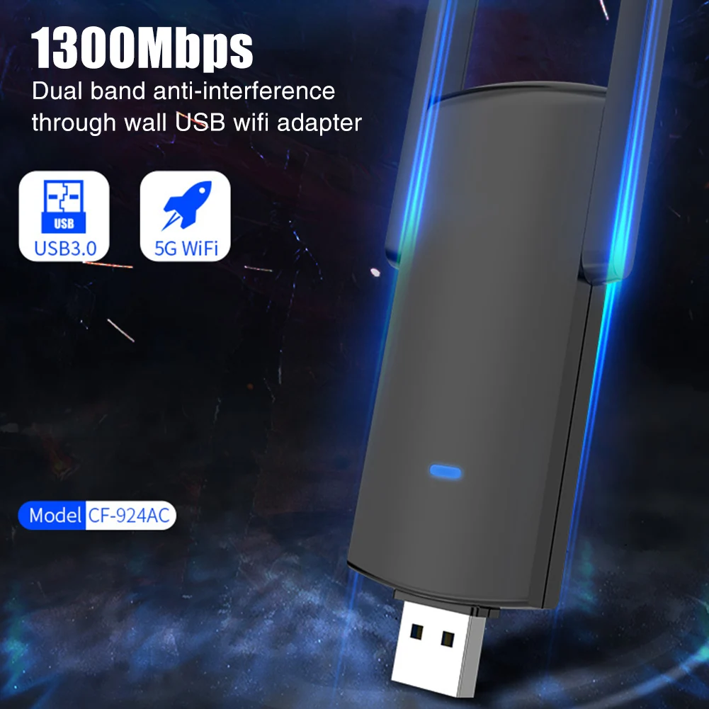 Адаптер Wi-Fi 1300M 2 4G 5G двухдиапазонный Usb 3 0 драйвер Lan Ethernet сетевой карта |