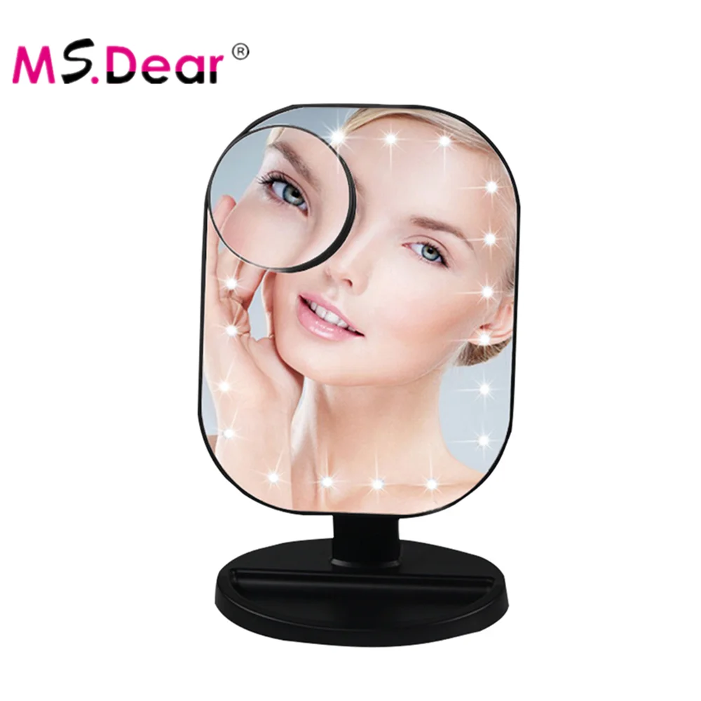 10X увеличительное зеркало для макияжа 20 светодиодов светильник косметические зеркала настольный сенсорный экран косметическое зеркало яркое регулируемое зеркала с подсветкой