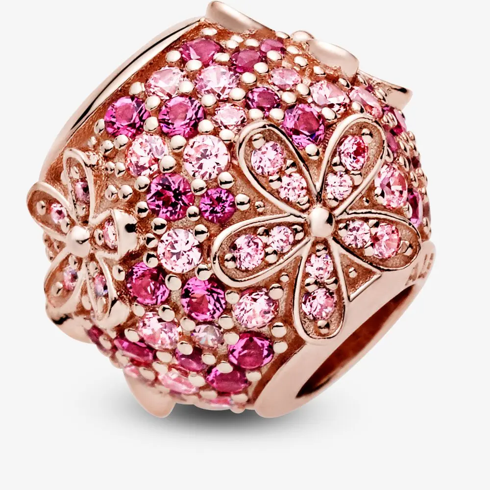 Charm Jewelry Openwork Flower Rose Bead Fit Bangle Charms Silver 925 Bracelet necklace DIY Women Jewelry