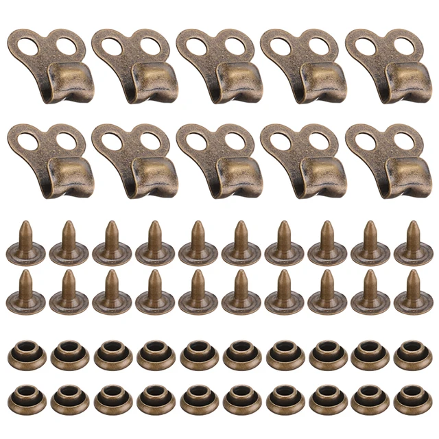 10 Set Bronze Boot Lace Hook Fittings Rivets Buttons Amateur Leather Crafting Hooks Accessories For DIY Repair Fitting Hooks