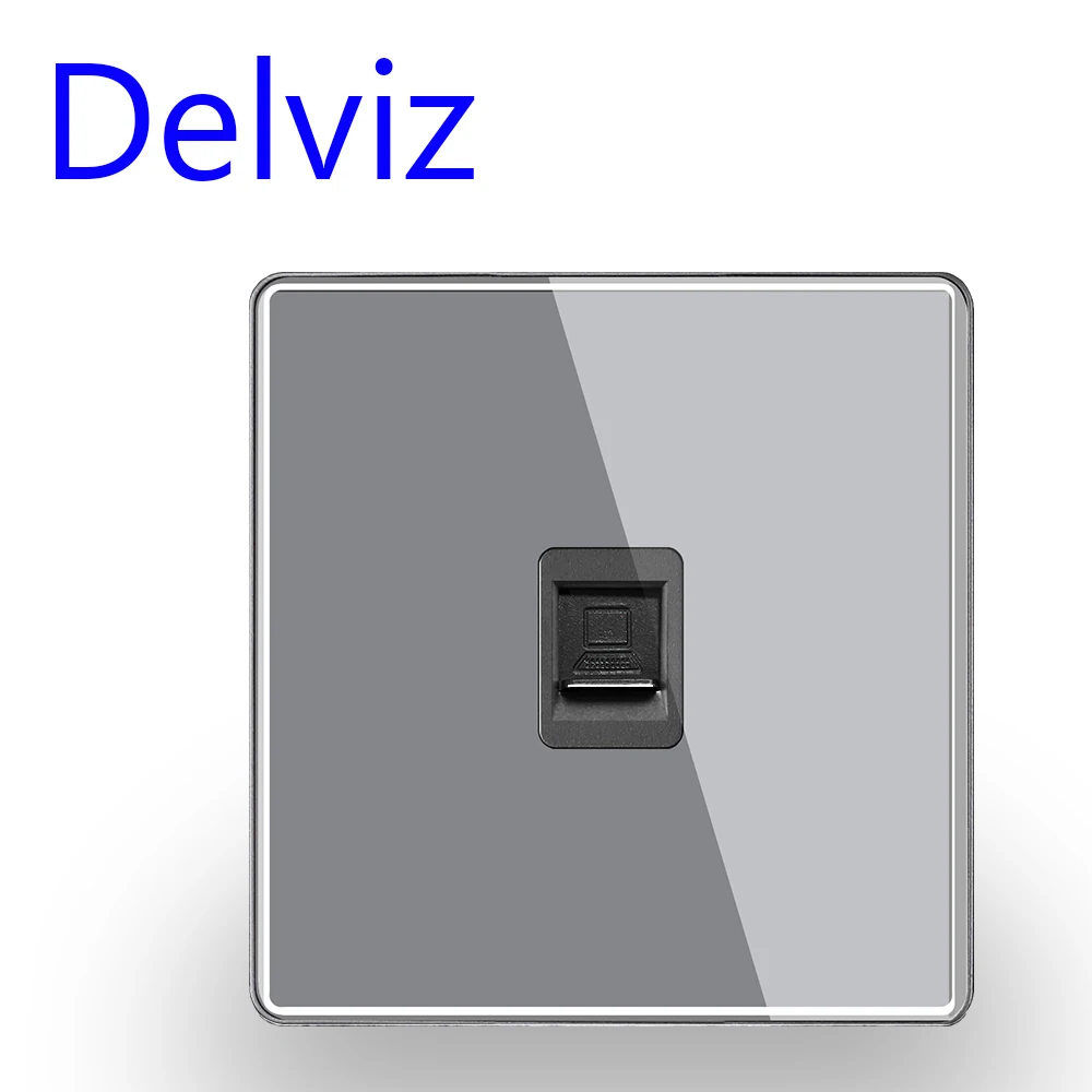 Выключатель Delviz из хрустального стекла 1/2/3/4 Gang 2 Way серая панель кабельная ТВ