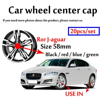 

100pcs 58mm 60mm black red blue green car Wheel Center Caps Hub Rim covers For Jaguar XJ XJR XJ6 XF X F TYPE Car accessories