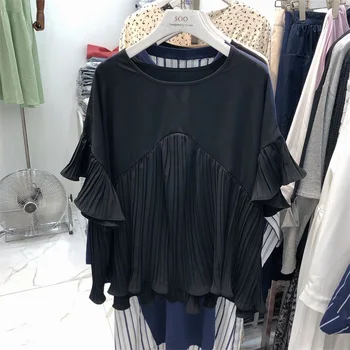 

Europe Fashion T Shirts Women Solid Color Casual Wild Ladis T Shirts 2020 Summer New Chiffon Tops Female Short Sleeve