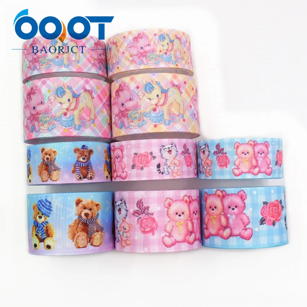OOOT BAORJCT I-19920-2224, 25/38 мм 10 ярдов мультфильм Термальность с печатным рисунком изготавливается корсажные ленты, бантом, DIY аксессуары для украшения