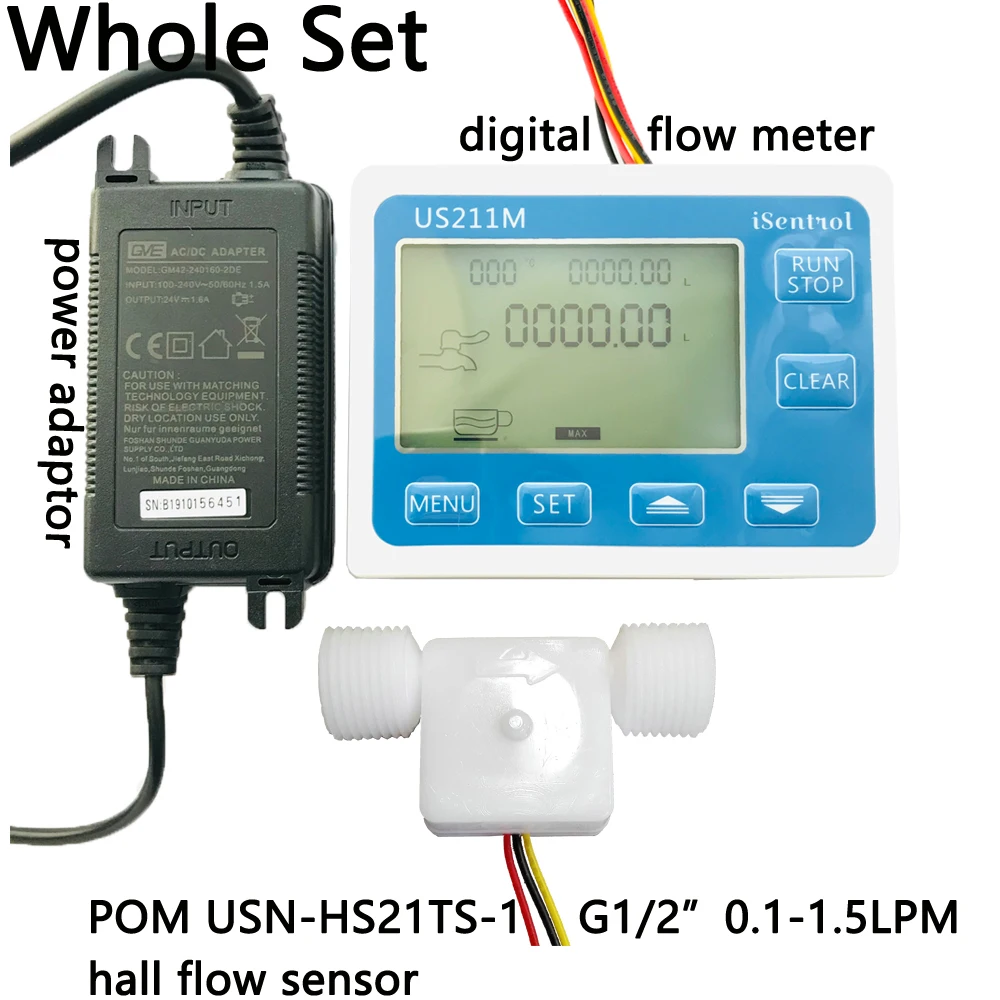 Us211m Usnhs21ts1 0.11.5lpm Flow Meter Totalizer Flow Measurement