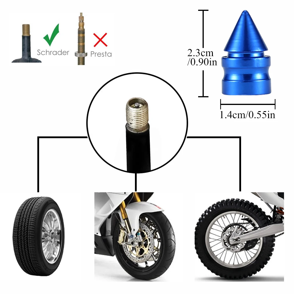Tire Valve Caps 4Pcs/Set Universal for Car Bike Moto Fiat Audi Ford Bmw VW Jeep Honda VW DS