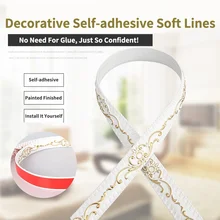 PVC Decorative Line Imitation Gypsum Line Ceiling Line Living Room TV Background Wall Decorative Frame Self-adhesive Soft Line