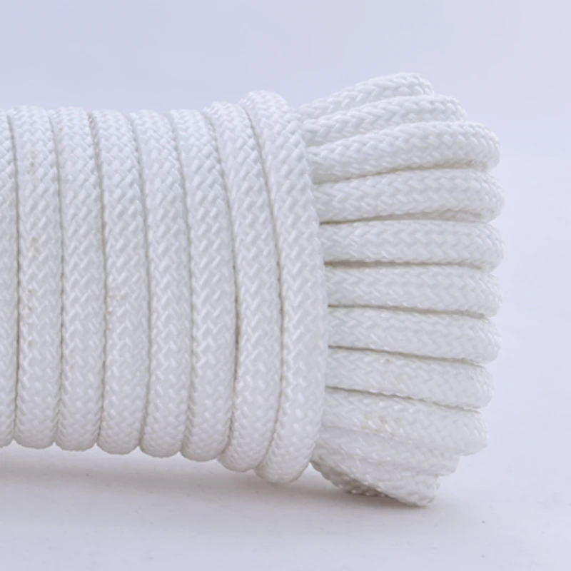 Износостойкая цветная плетеная декоративная веревка суперпрочная нейлоновая