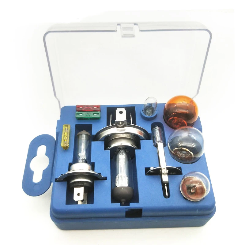 10pc Travel Car Spare Bulb & Fuse Kit Universal Replacement Emergency