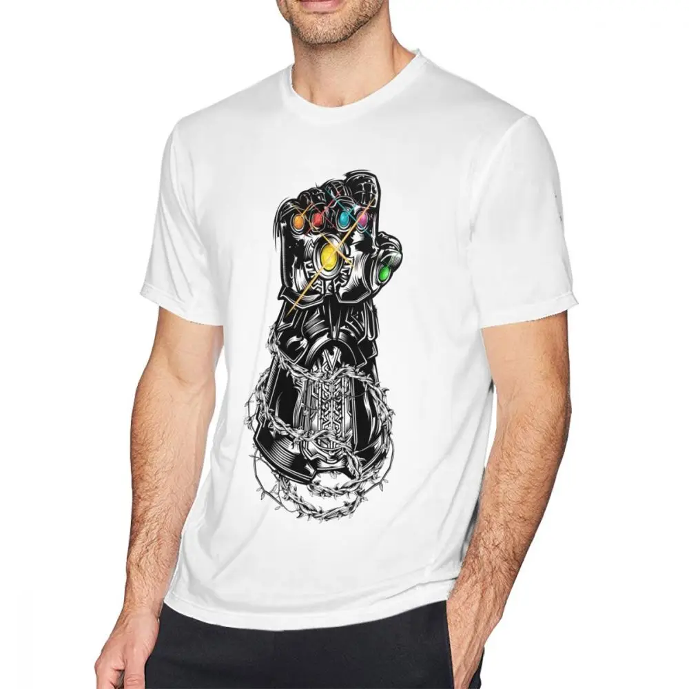 Thanos T Shirt Infinity Gauntlet T-Shirt 100 Cotton Man Tee Print Summer Short Sleeve Funny Plus size Tshirt |