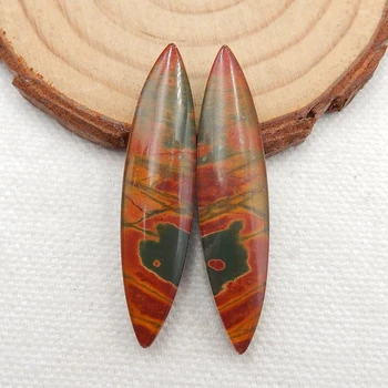 

Hot sale Multi-Color Picasso jasper and White Quartz Intarsia Gemstone Earring Bead, 41x10x6mm, 7.6g