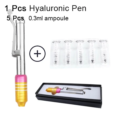 pen and 5 ampoule 0,3 мл Hyaluronique ручка-распылитель гиалуроновой кислоты ручка для губ инжектор не Инвазивный удаление морщин лифтинг для губ наполнитель инжектор - Номер модели: pen and 5 ampoule