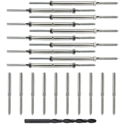 10 paires de tendeurs de tendeur et de goujon de vis de décalage pour câble de 1/8 pouces, Kit de balustrade de pont 