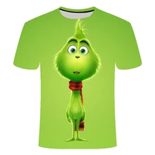 Новинка, летняя модная Мужская/женская футболка с рисунком из фильма Grinch stranger things, 3d аниме, короткий рукав, принт, повседневная мужская футболка s harajuku
