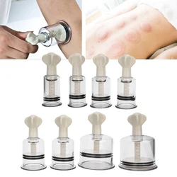 8pcs Hand Twisting Rotational Acupunture Vacuum Cupping Set Massage Cupping Cup Physiotherapy Health Care Chinese Dampness Relax